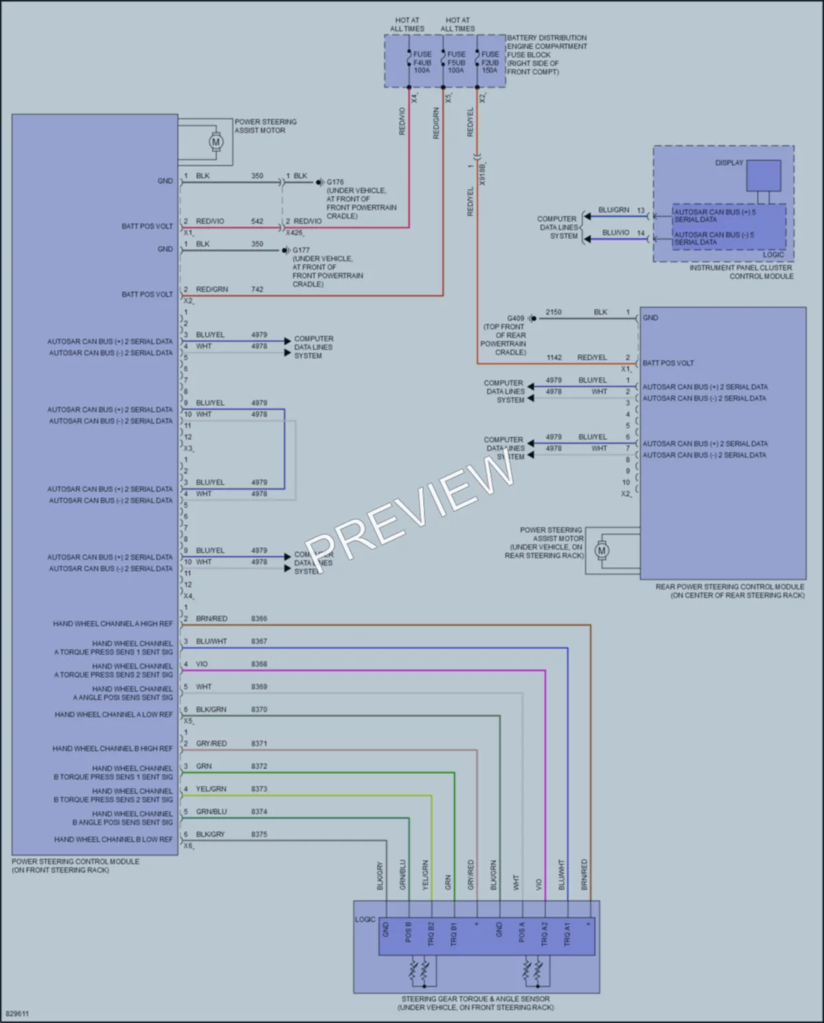 2023 GMC HummerEVPickup Electronic Power Steering wiring diagram preview