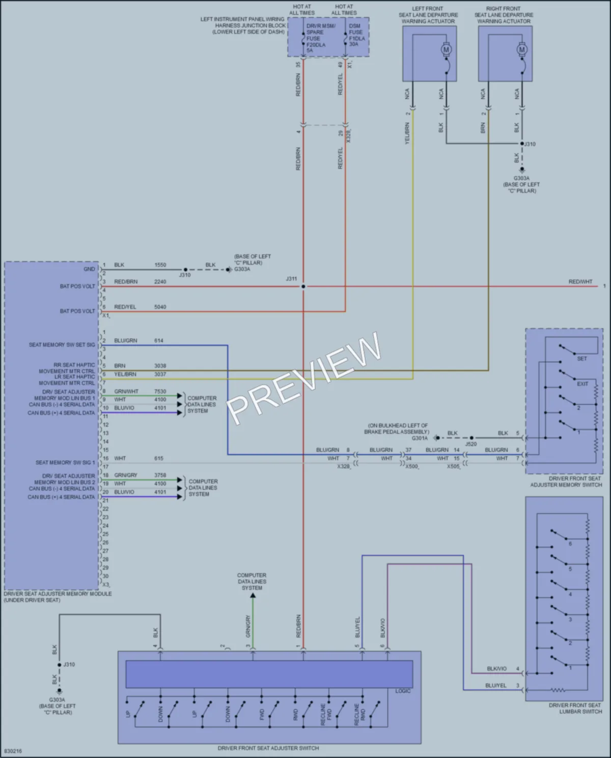 2023 GMC HummerEVPickup Memory Systems wiring diagram preview