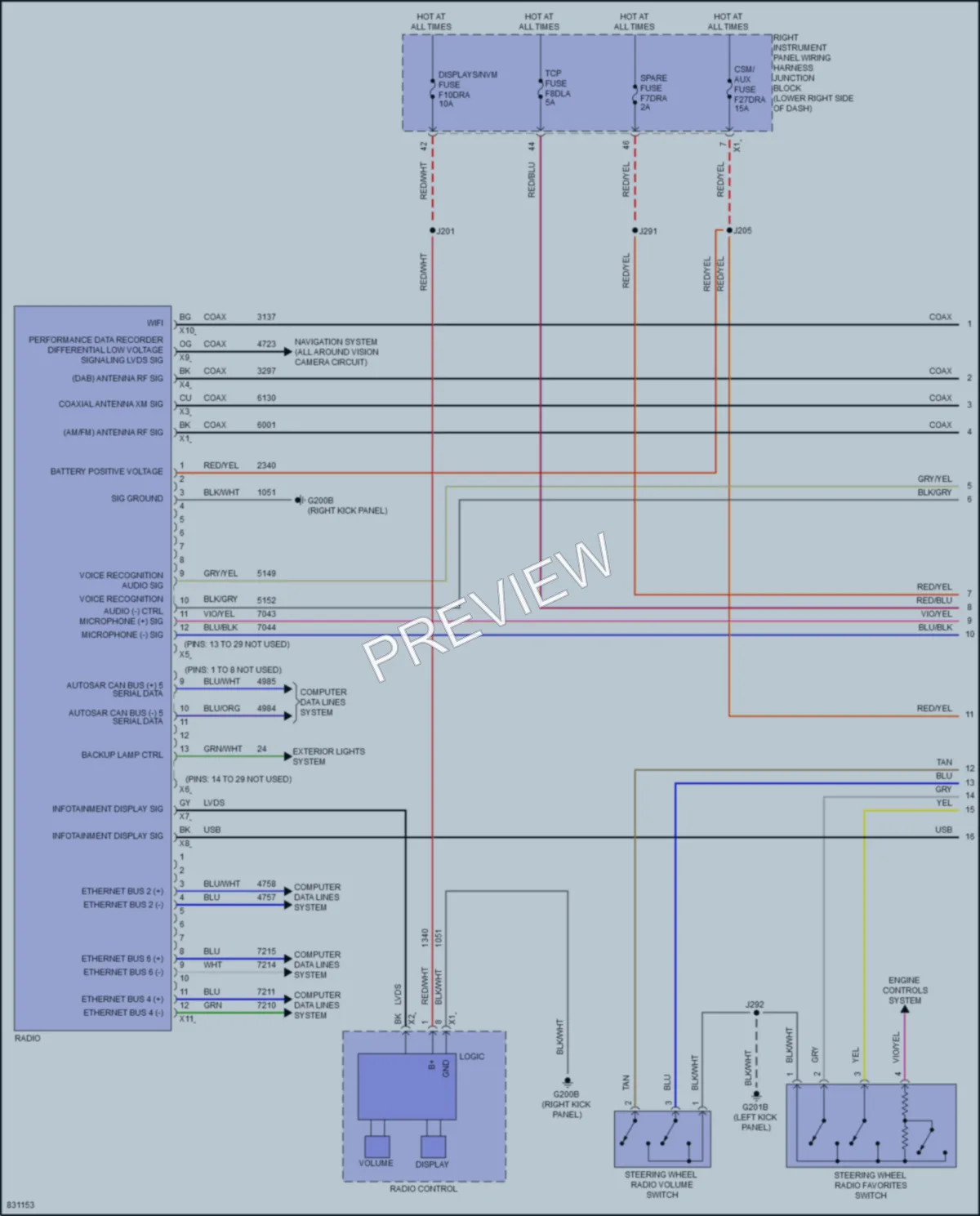 2023 GMC HummerEVPickup Radio wiring diagram preview