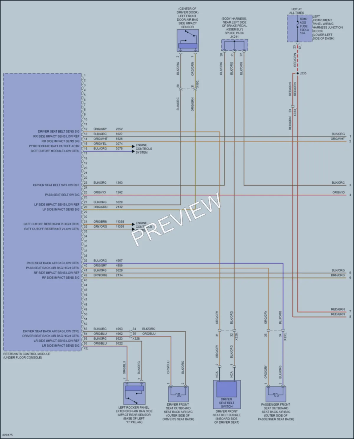 2023 GMC HummerEVPickup Supplemental Restraints wiring diagram preview