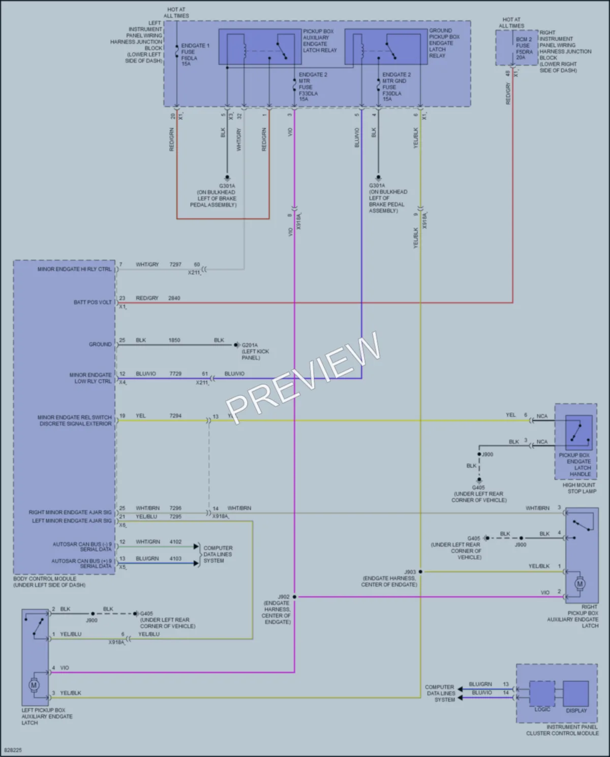 2023 GMC HummerEVPickup Trunk Tailgate Fuel Door wiring diagram preview