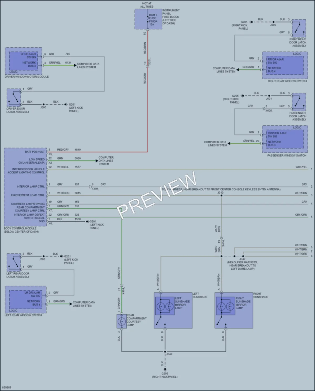 2023 GMC Terrain Interior Lights wiring diagram preview