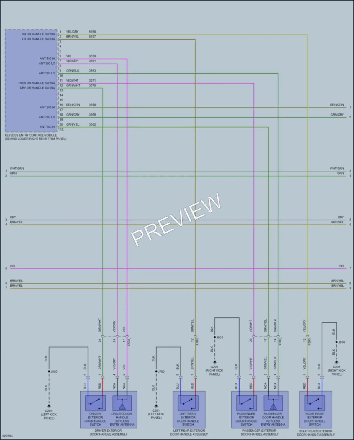 2023 GMC Terrain Power Door Locks wiring diagram preview