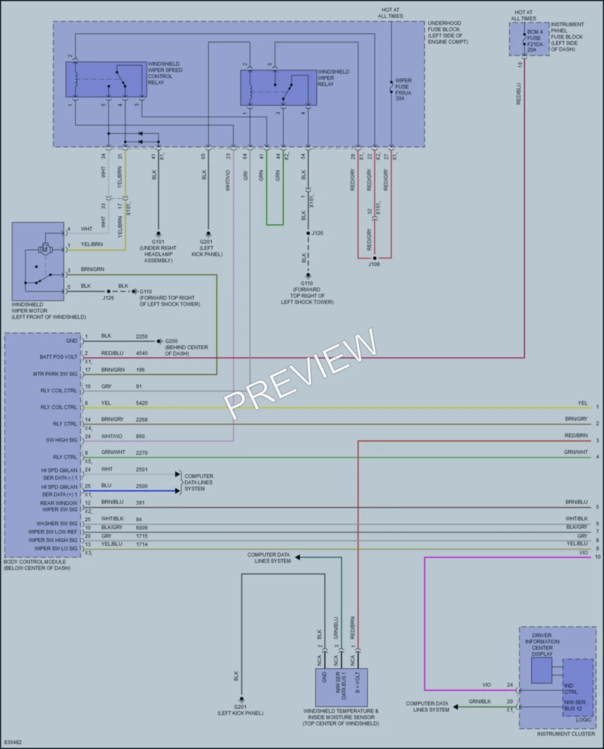 2023 GMC Terrain Wiper Washer wiring diagram preview