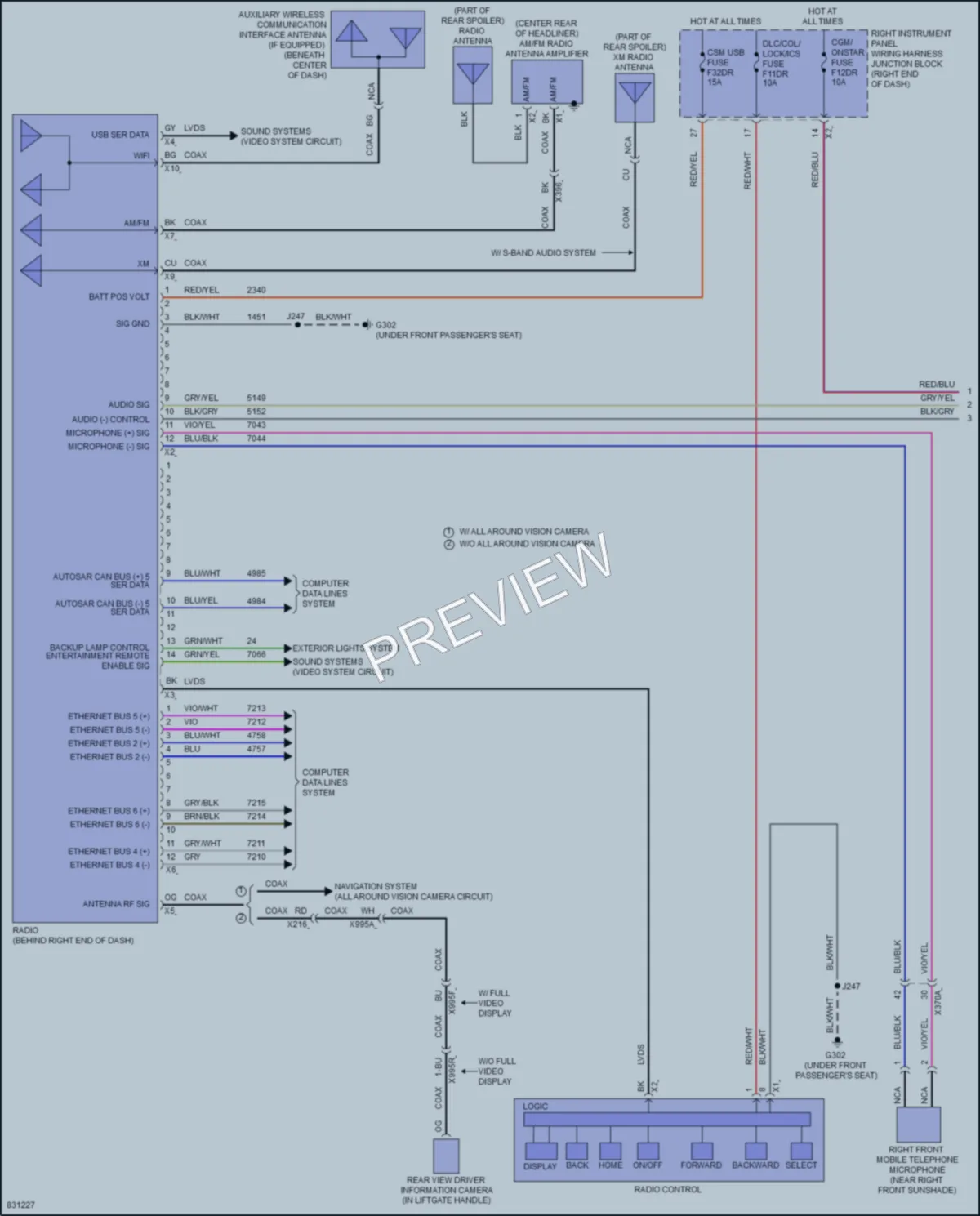 2023 GMC YukonDenali Radio wiring diagram preview