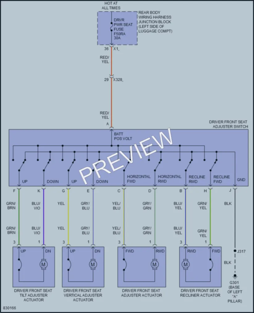 2023 GMC YukonXL Power Seats wiring diagram preview