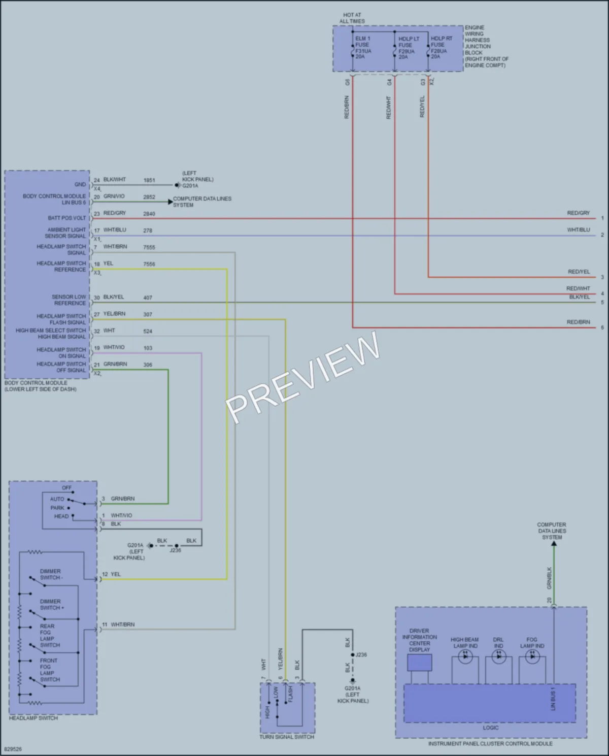 2023 GMC YukonXLDenali Headlights wiring diagram preview