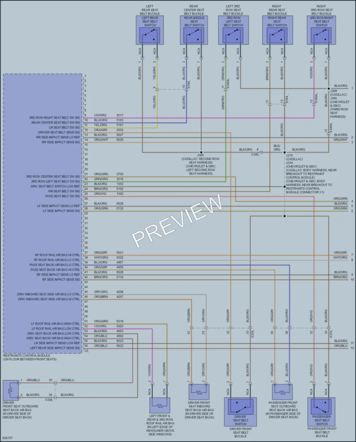 2023 GMC YukonXLDenali Supplemental Restraints wiring diagram preview