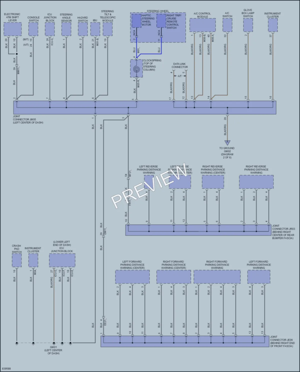 2023 Genesis G70 Ground Distribution wiring diagram preview