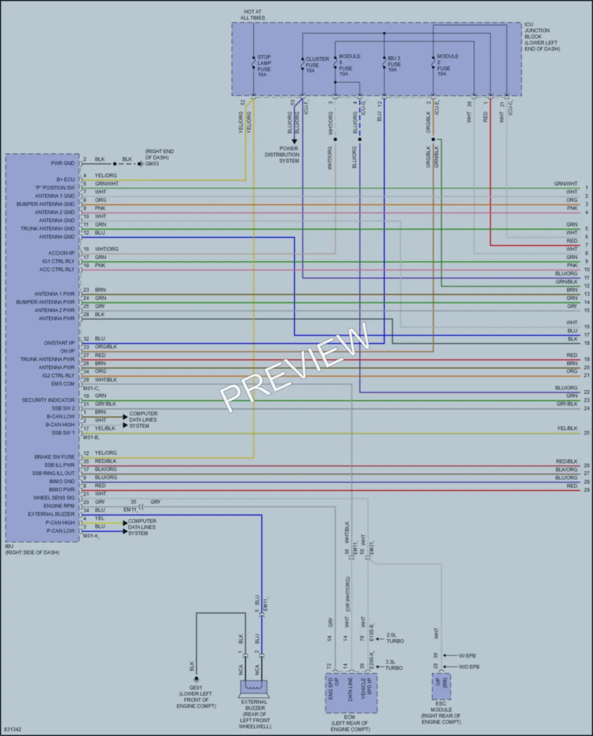 2023 Genesis G70 Power Door Locks wiring diagram preview