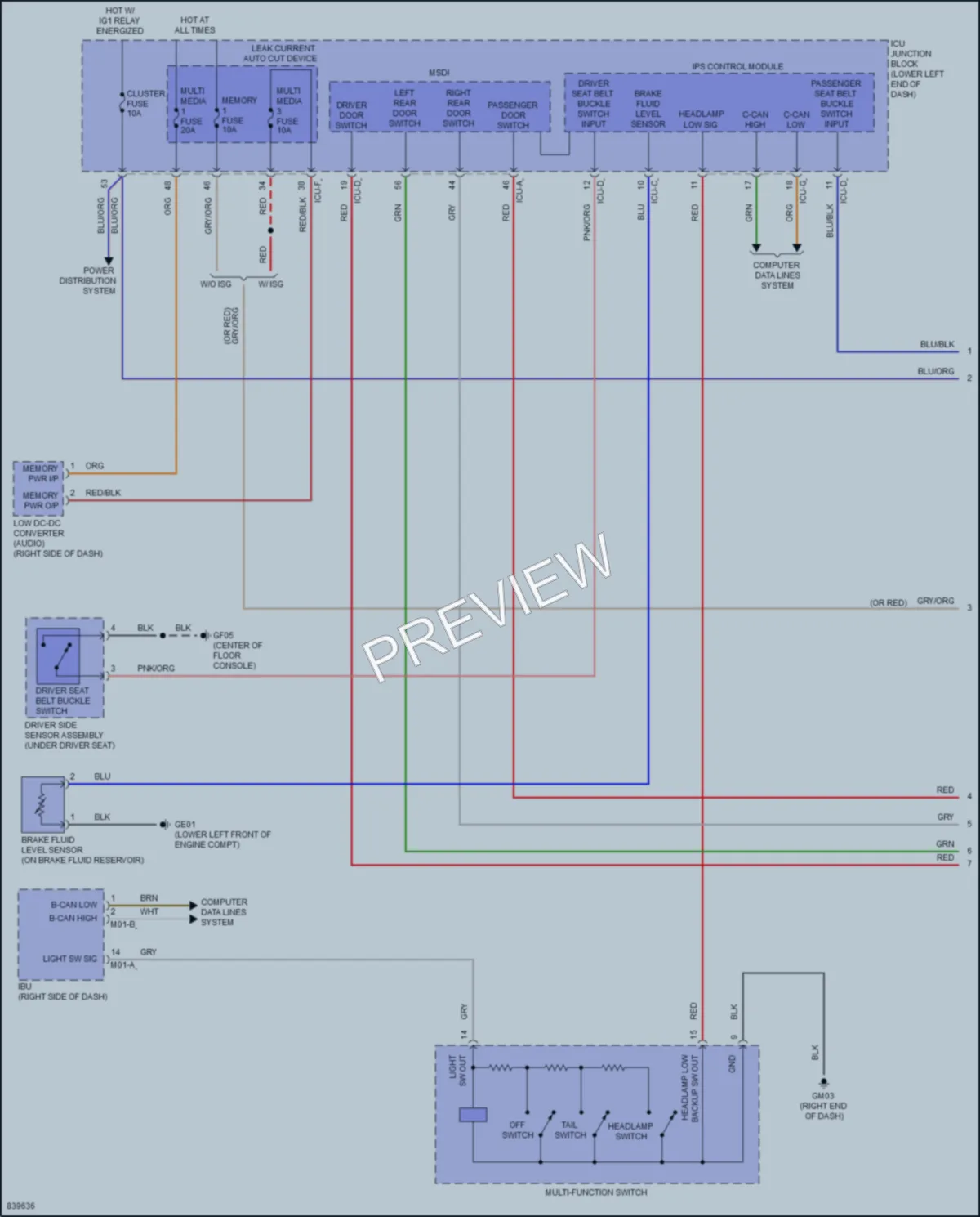 2023 Genesis G70 Warning Systems wiring diagram preview