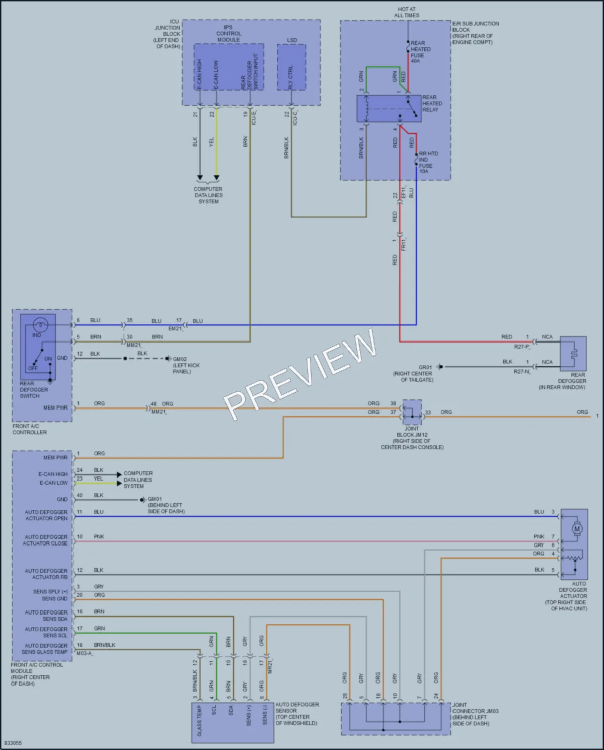 2023 Genesis GV80 Defoggers wiring diagram preview