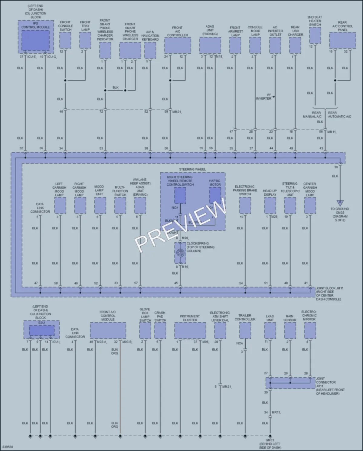 2023 Genesis GV80 Ground Distribution wiring diagram preview