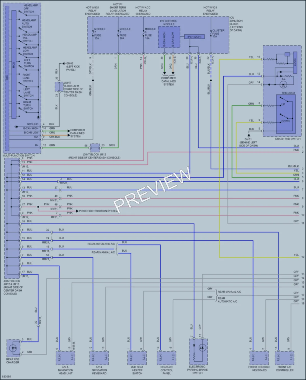 2023 Genesis GV80 Interior Lights wiring diagram preview
