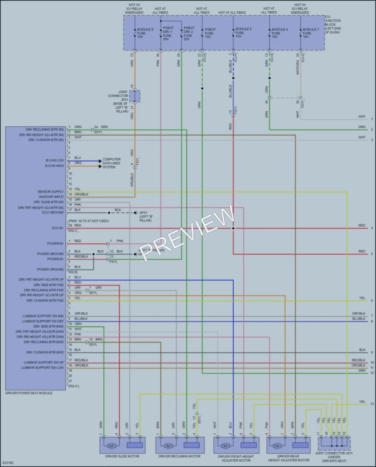 2023 Genesis GV80 Memory Systems wiring diagram preview