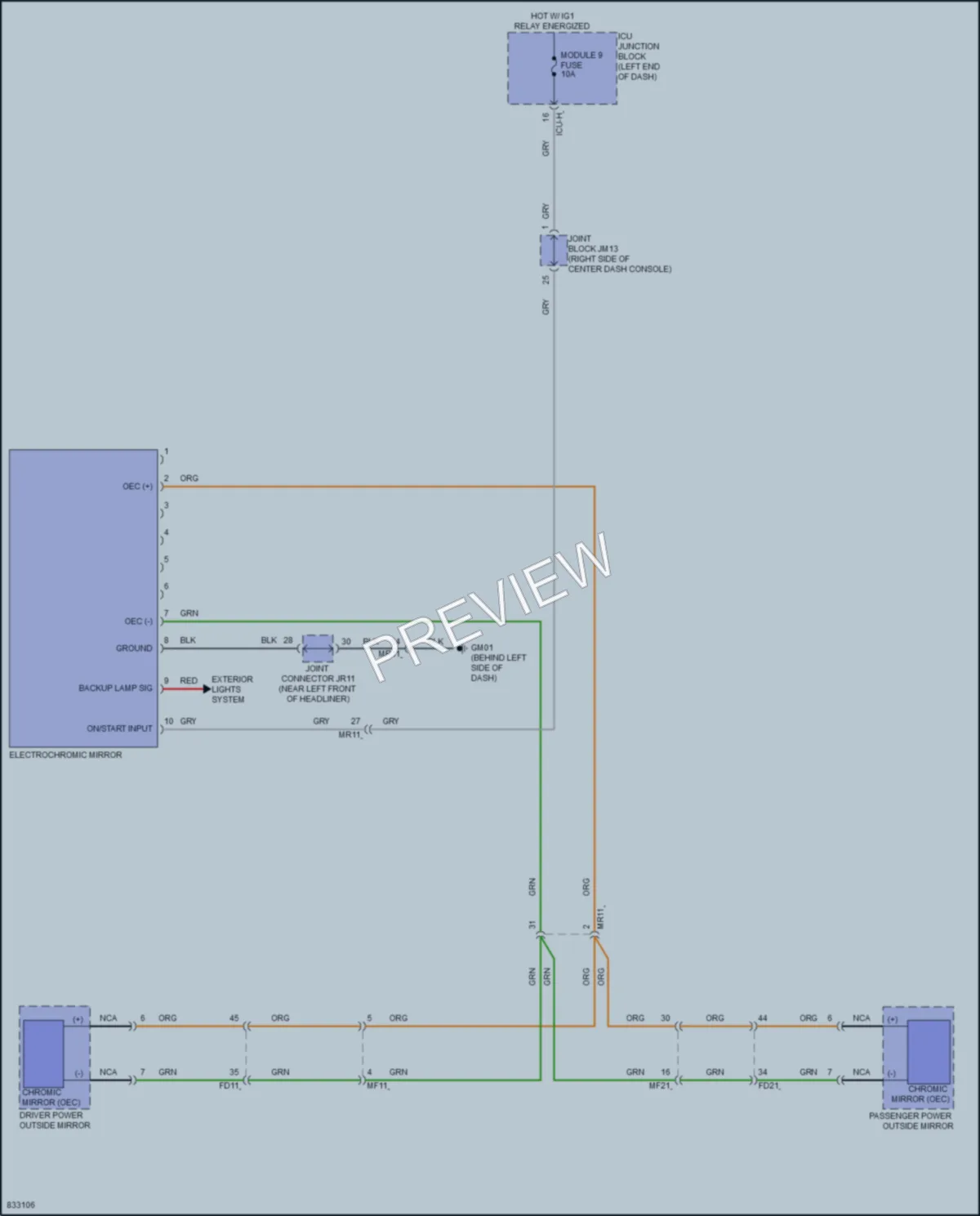 2023 Genesis GV80 Power Mirrors wiring diagram preview