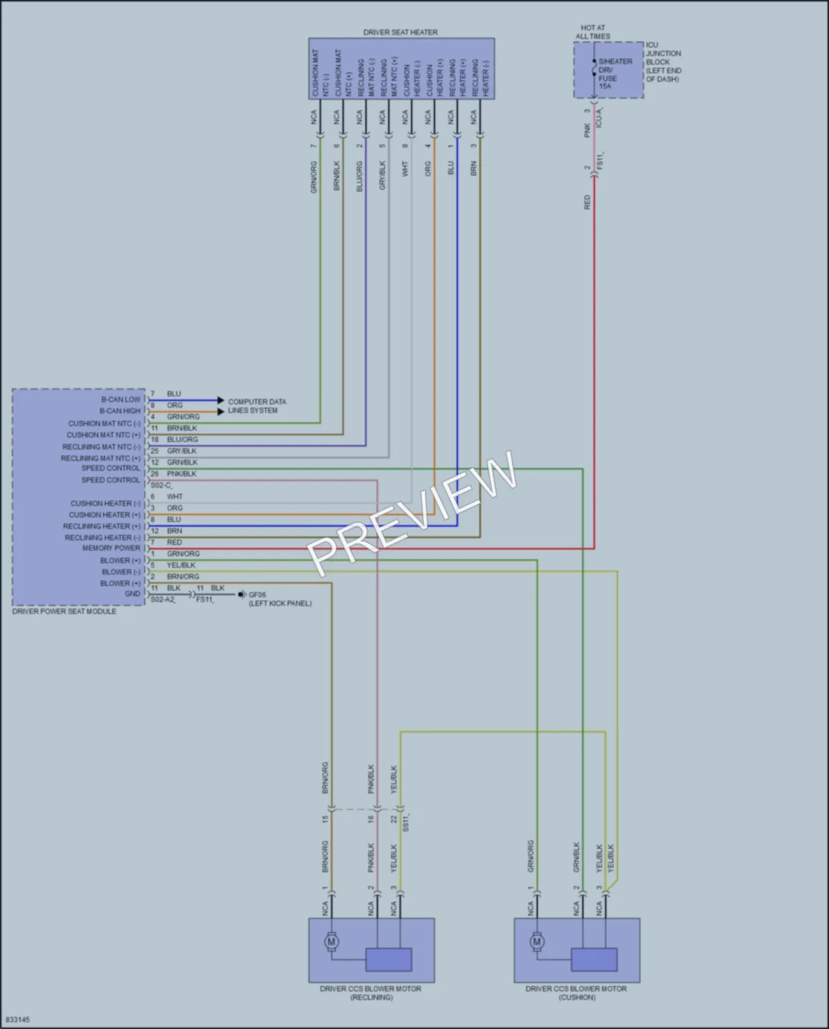 2023 Genesis GV80 Power Seats wiring diagram preview