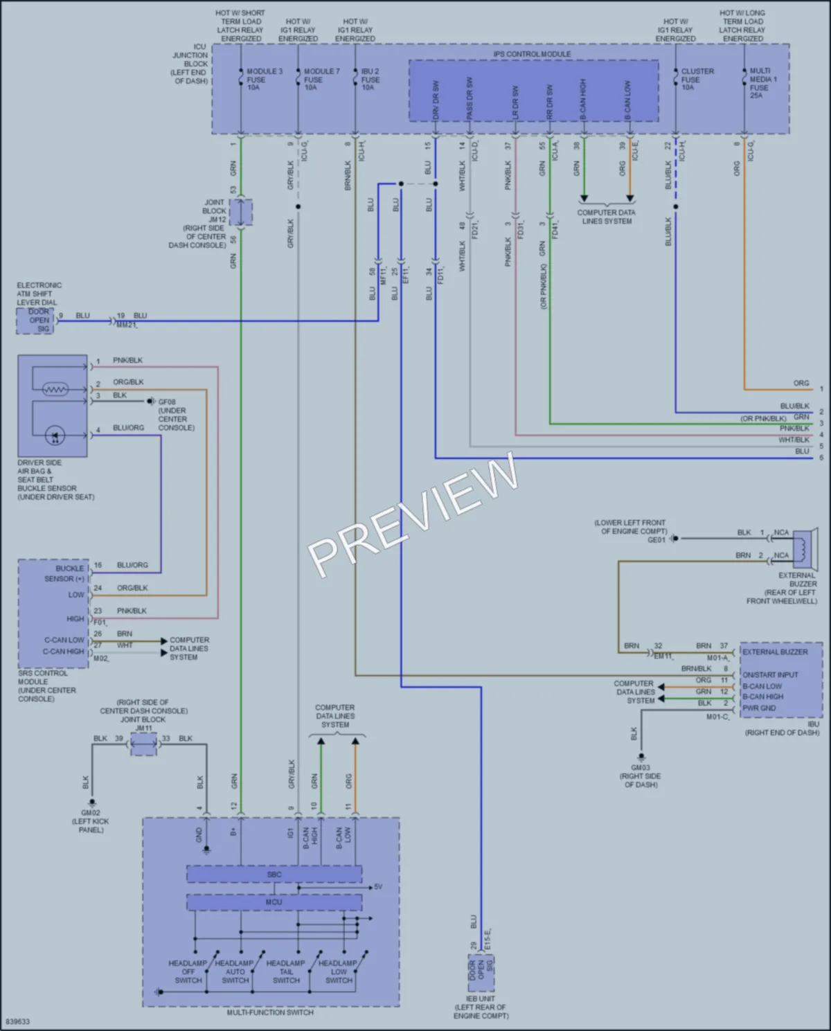 2023 Genesis GV80 Warning Systems wiring diagram preview