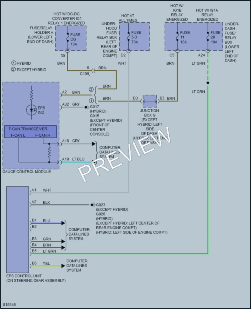 2023 Honda Accord Electronic Power Steering wiring diagram preview