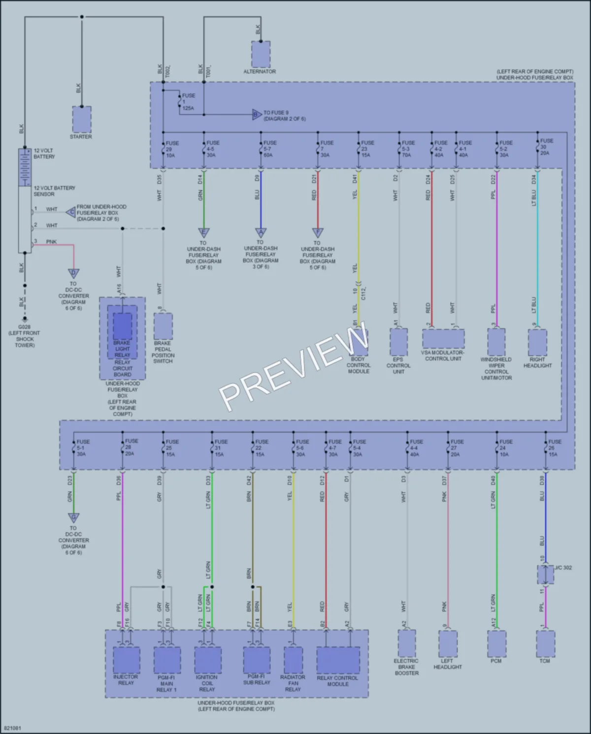 2023 Honda Accord Power Distribution wiring diagram preview