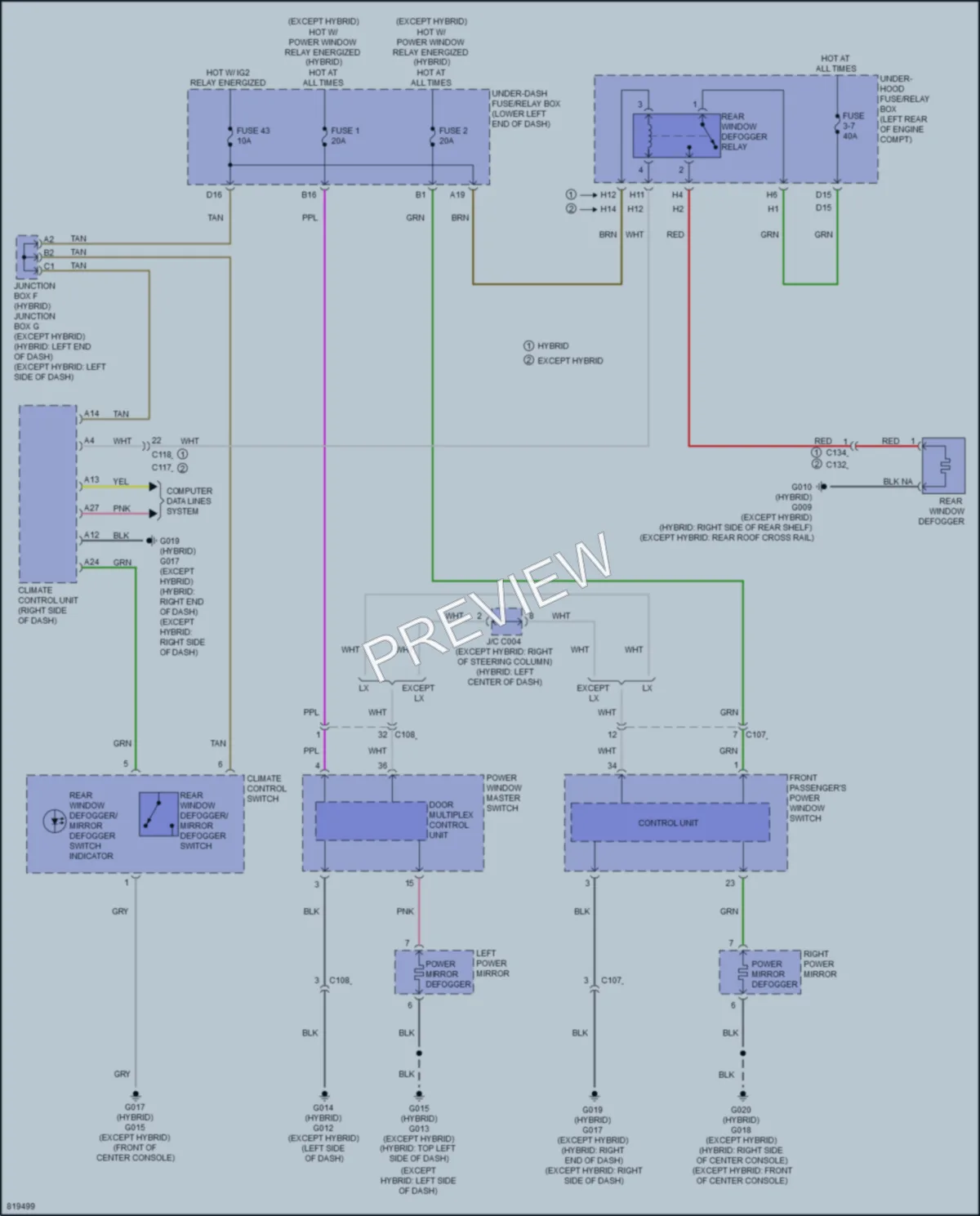 2023 Honda AccordHybrid Defoggers wiring diagram preview