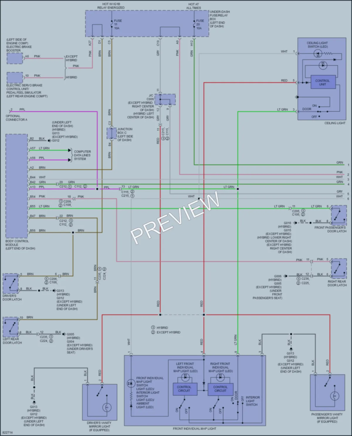 2023 Honda CRV Interior Lights wiring diagram preview