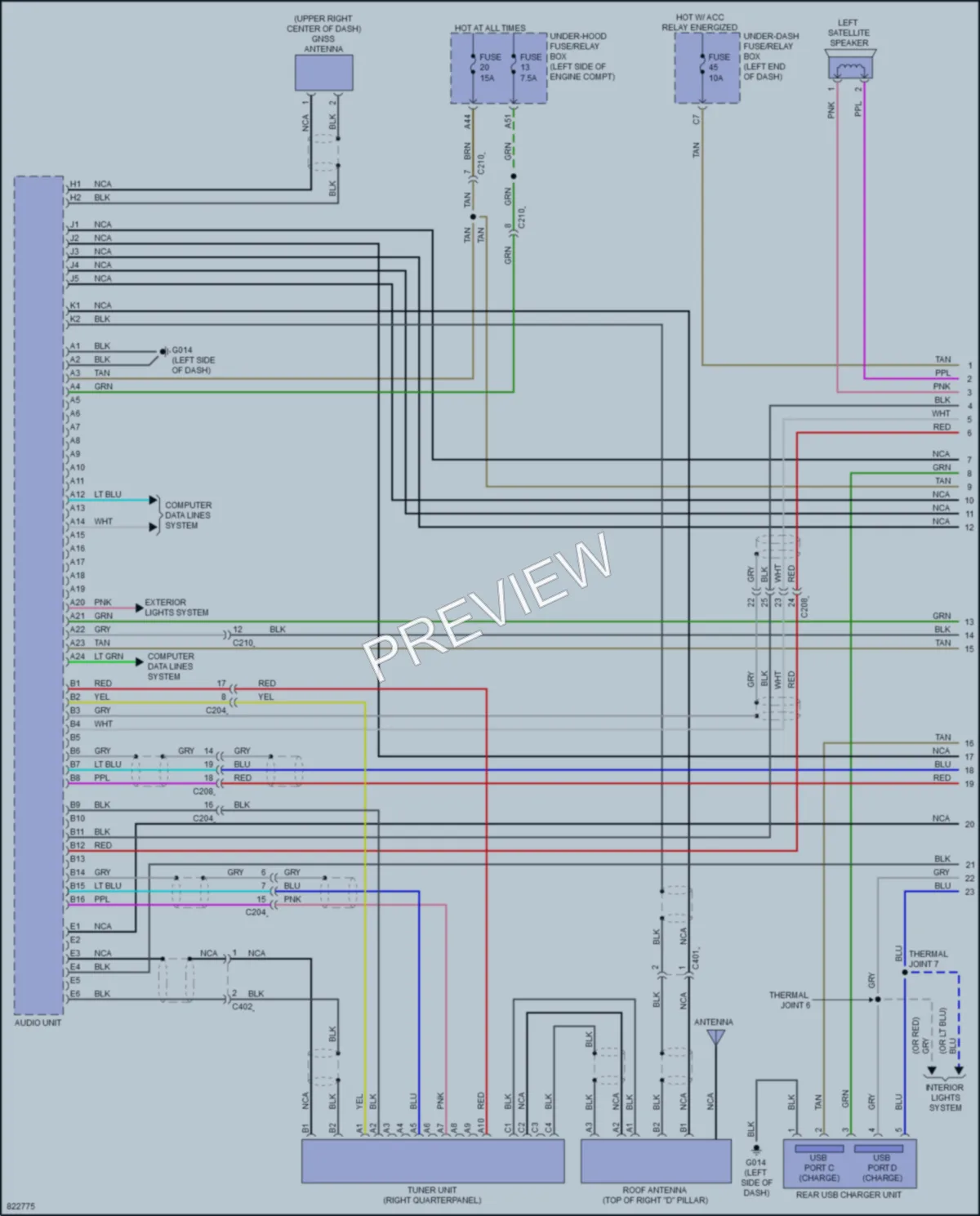 2023 Honda CRV Radio wiring diagram preview