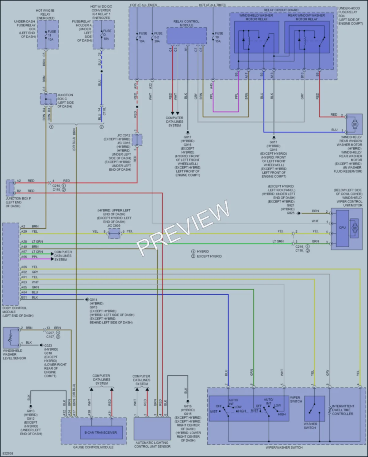 2023 Honda CRV Wiper Washer wiring diagram preview