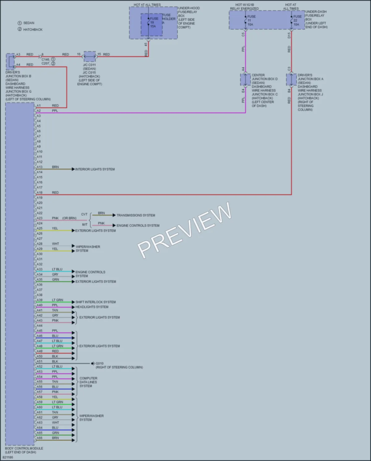 2023 Honda Civic Body Control Modules wiring diagram preview