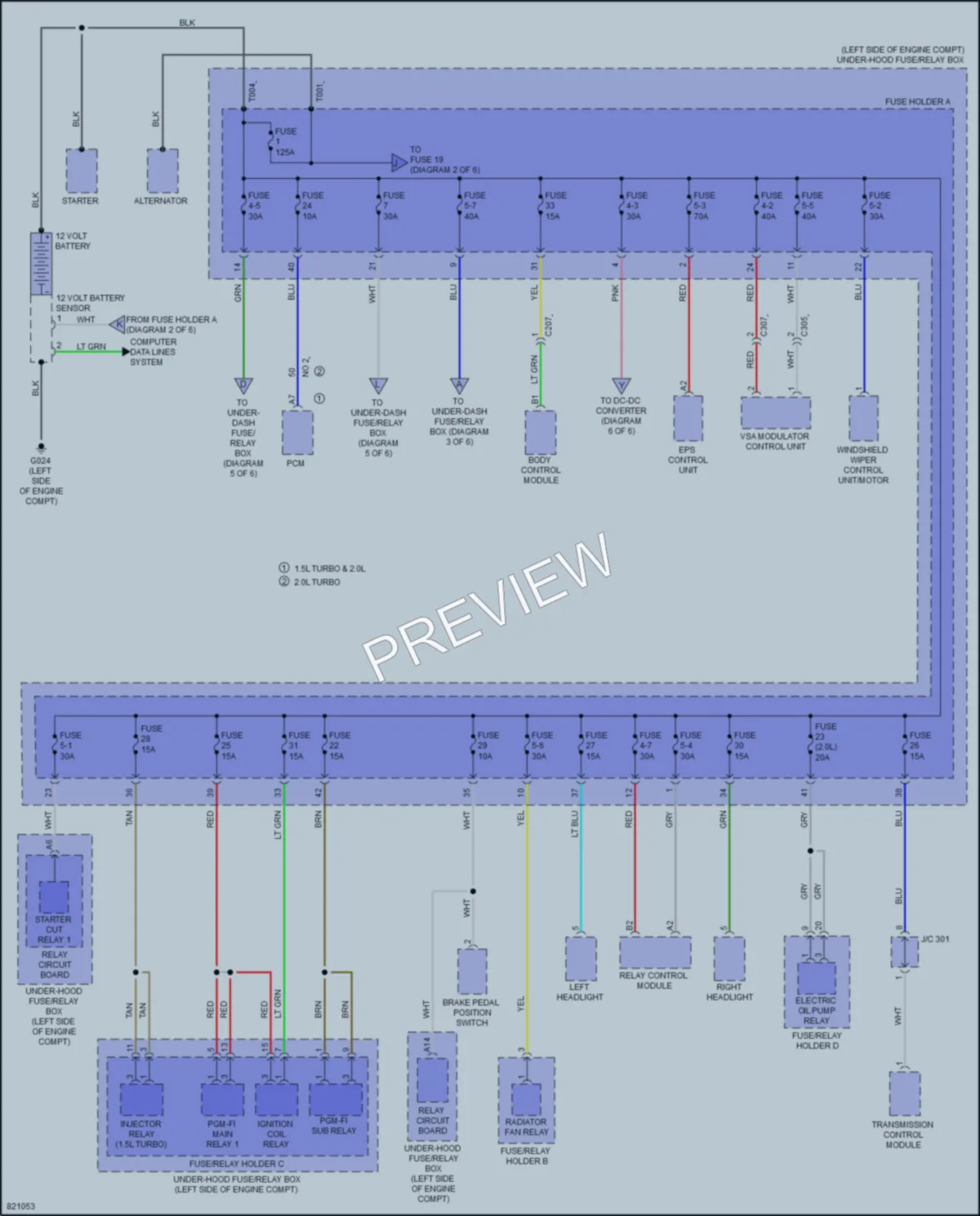 2023 Honda Civic Power Distribution wiring diagram preview