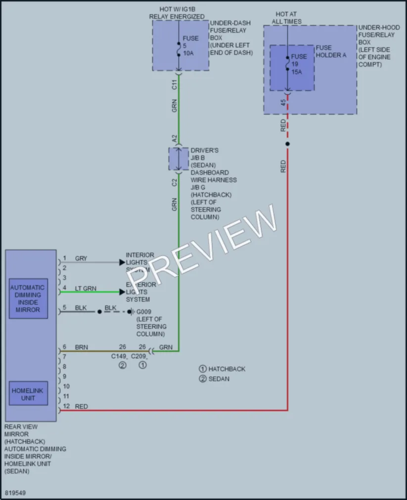 2023 Honda Civic Power Mirrors wiring diagram preview