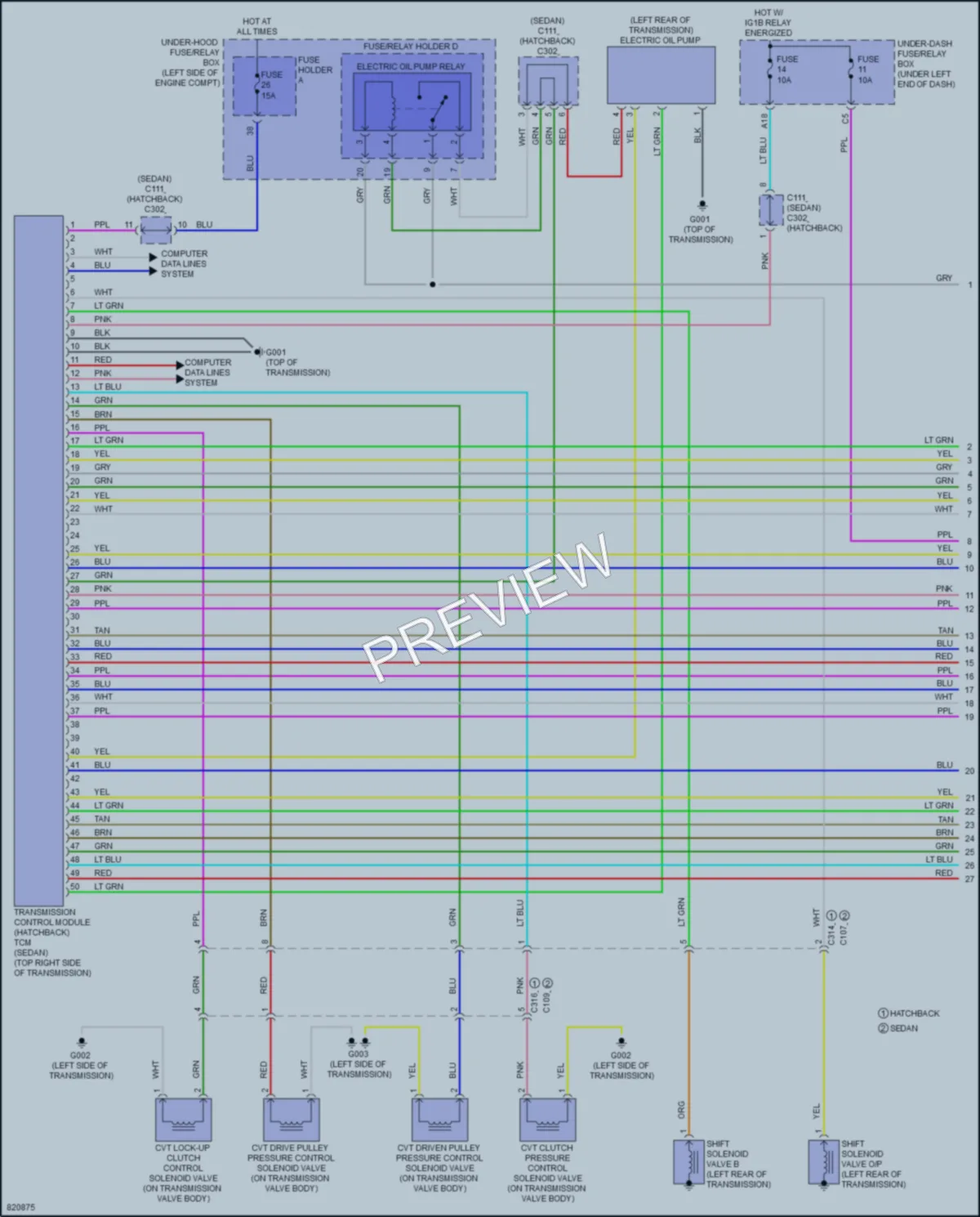 2023 Honda Civic Transmission wiring diagram preview