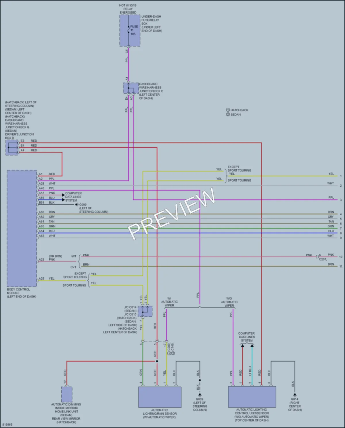 2023 Honda Civic Wiper Washer wiring diagram preview