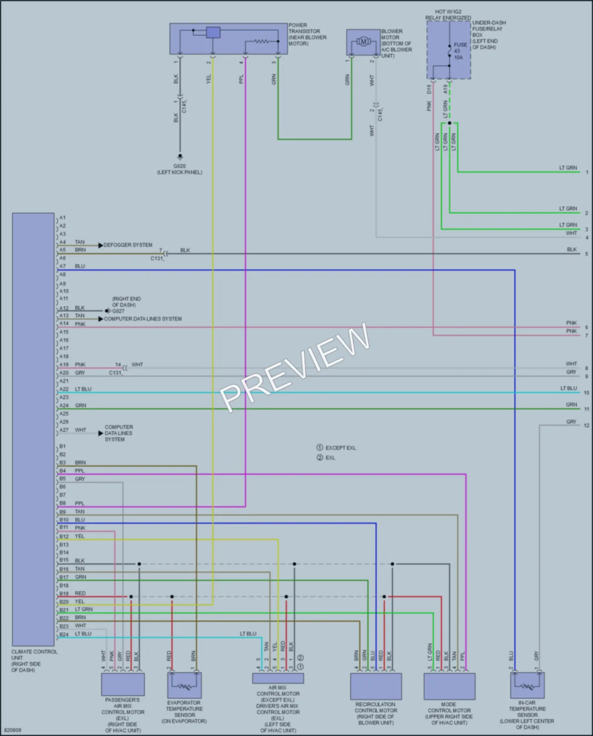 2023 Honda HRV Air Conditioning wiring diagram preview