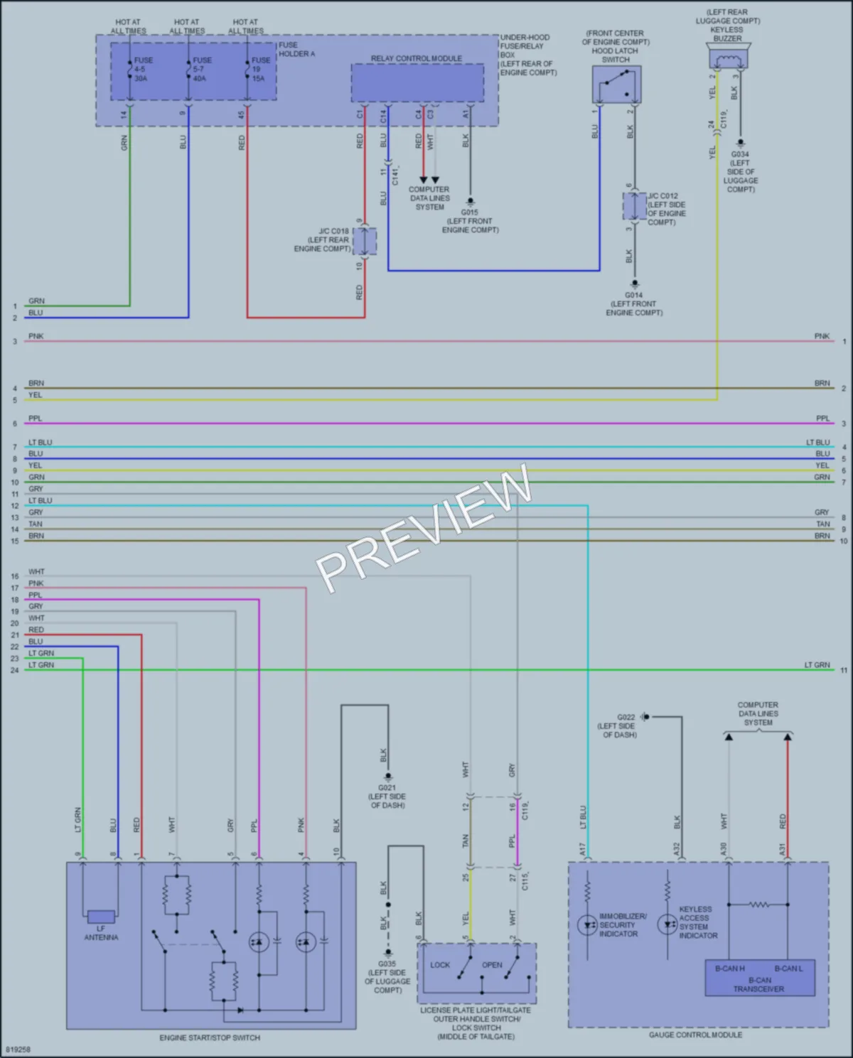 2023 Honda HRV Anti Theft wiring diagram preview
