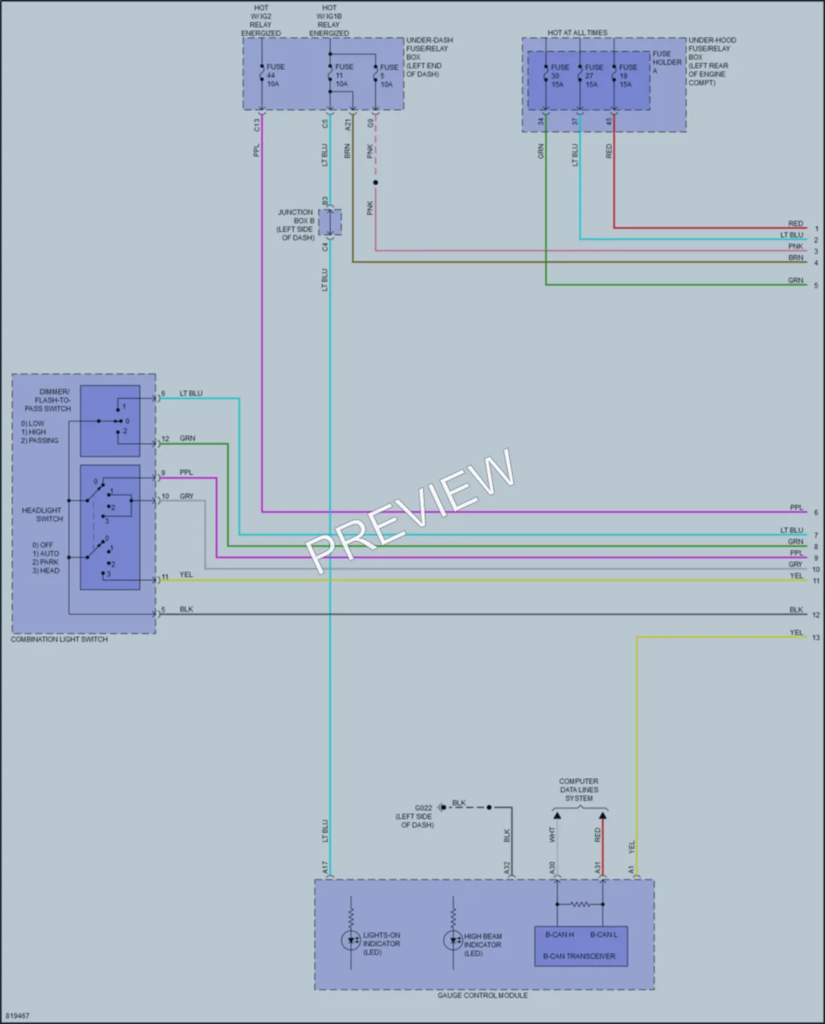 2023 Honda HRV Headlights wiring diagram preview