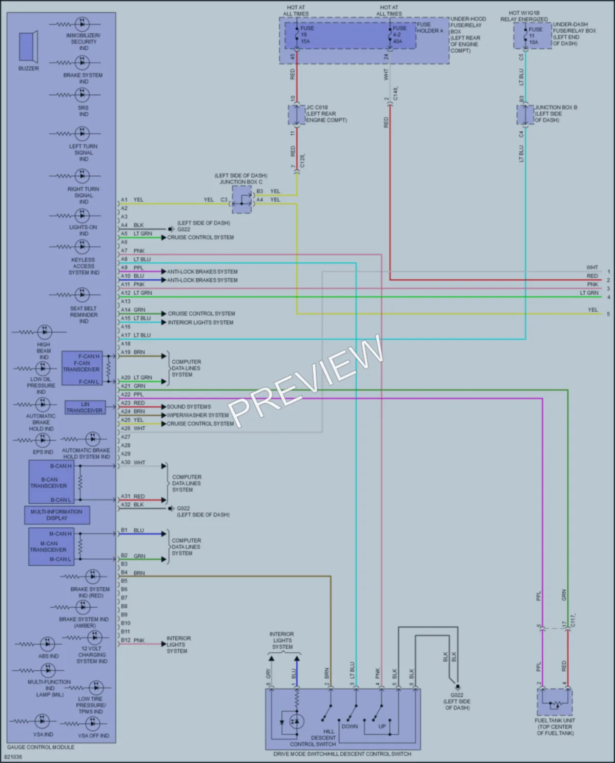 2023 Honda HRV Instrument Cluster wiring diagram preview