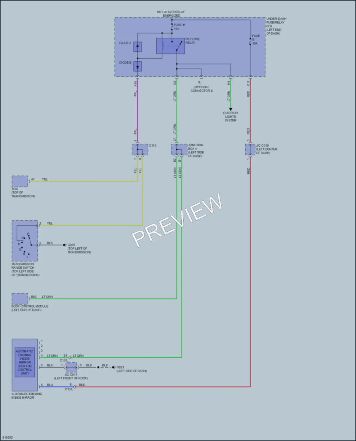 2023 Honda HRV Power Mirrors wiring diagram preview