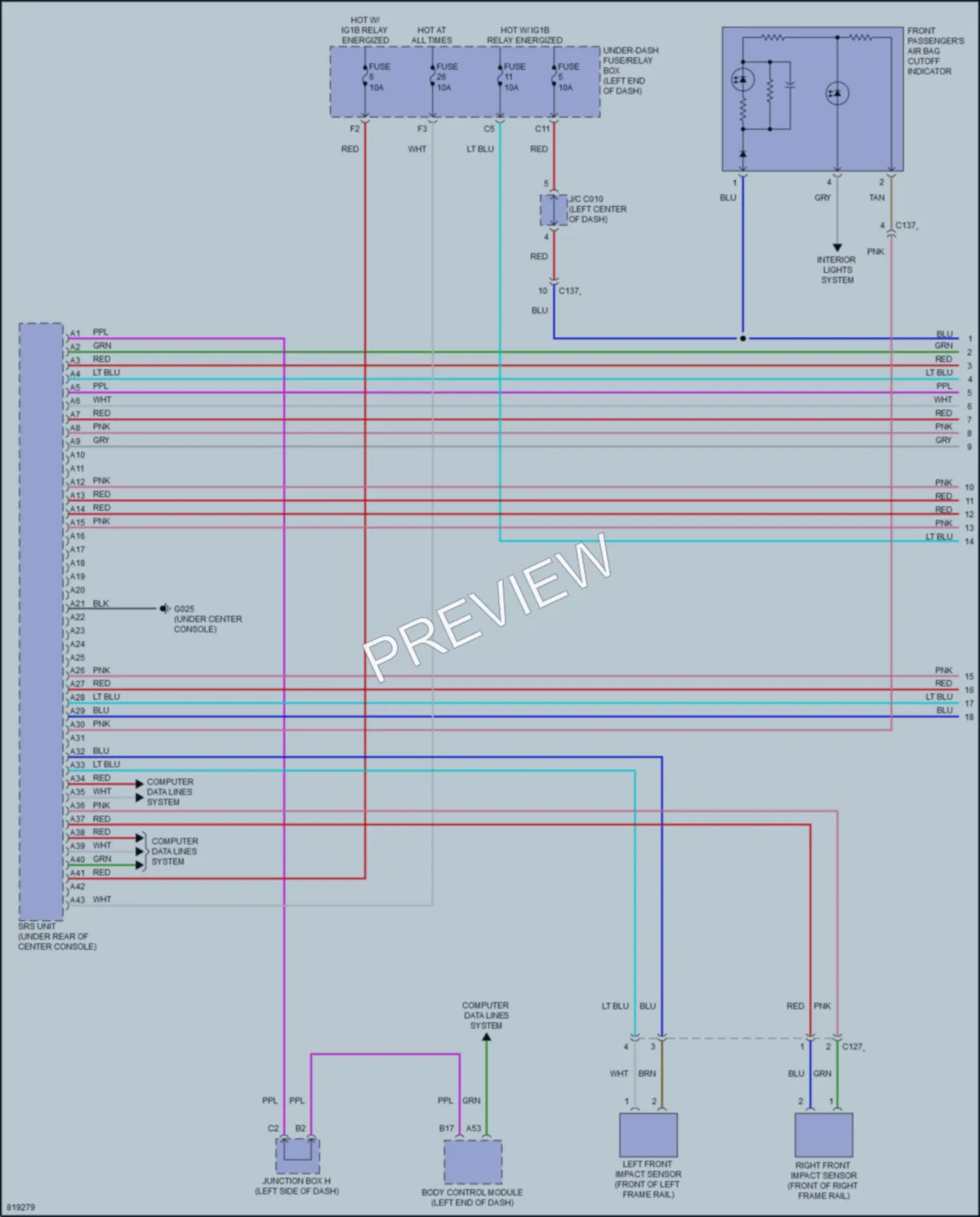 2023 Honda HRV Supplemental Restraints wiring diagram preview