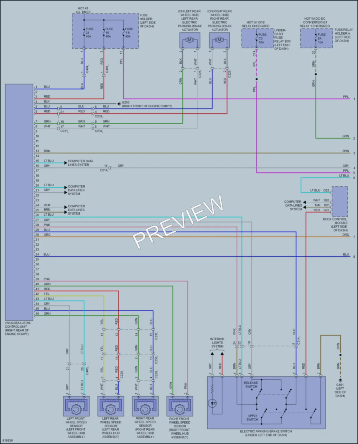 2023 Honda Odyssey Anti Lock Brakes wiring diagram preview