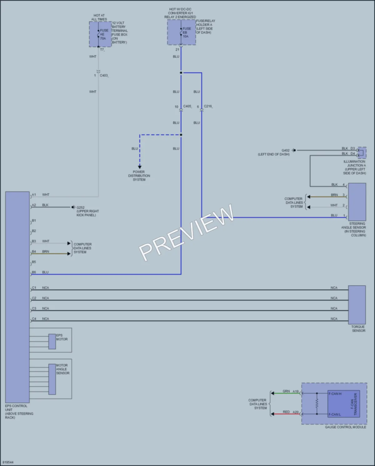 2023 Honda Odyssey Electronic Power Steering wiring diagram preview