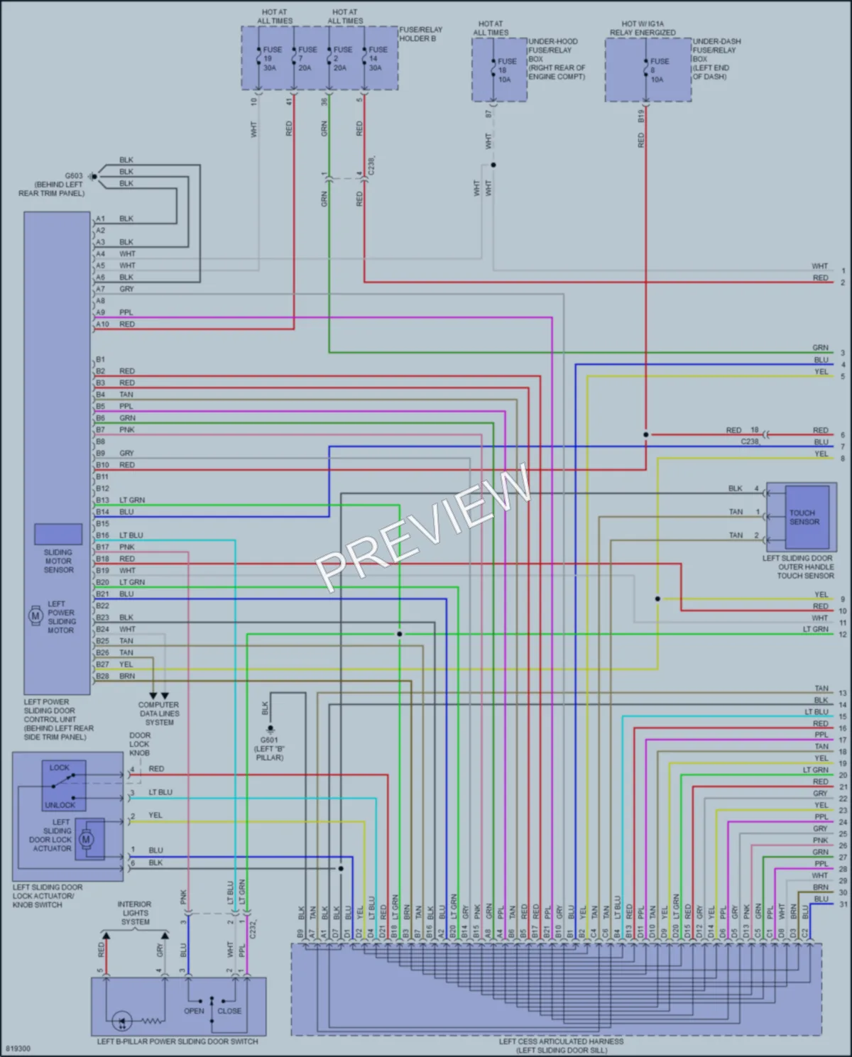 2023 Honda Odyssey Trunk Tailgate Fuel Door wiring diagram preview