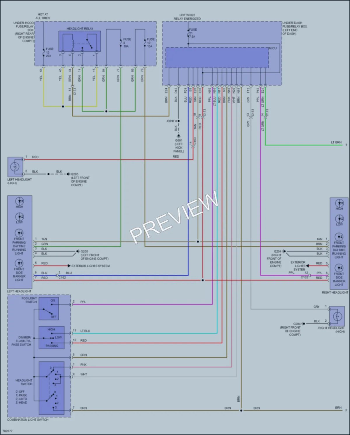 2023 Honda Passport Headlights wiring diagram preview