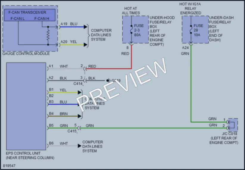 2023 Honda Pilot Electronic Power Steering wiring diagram preview