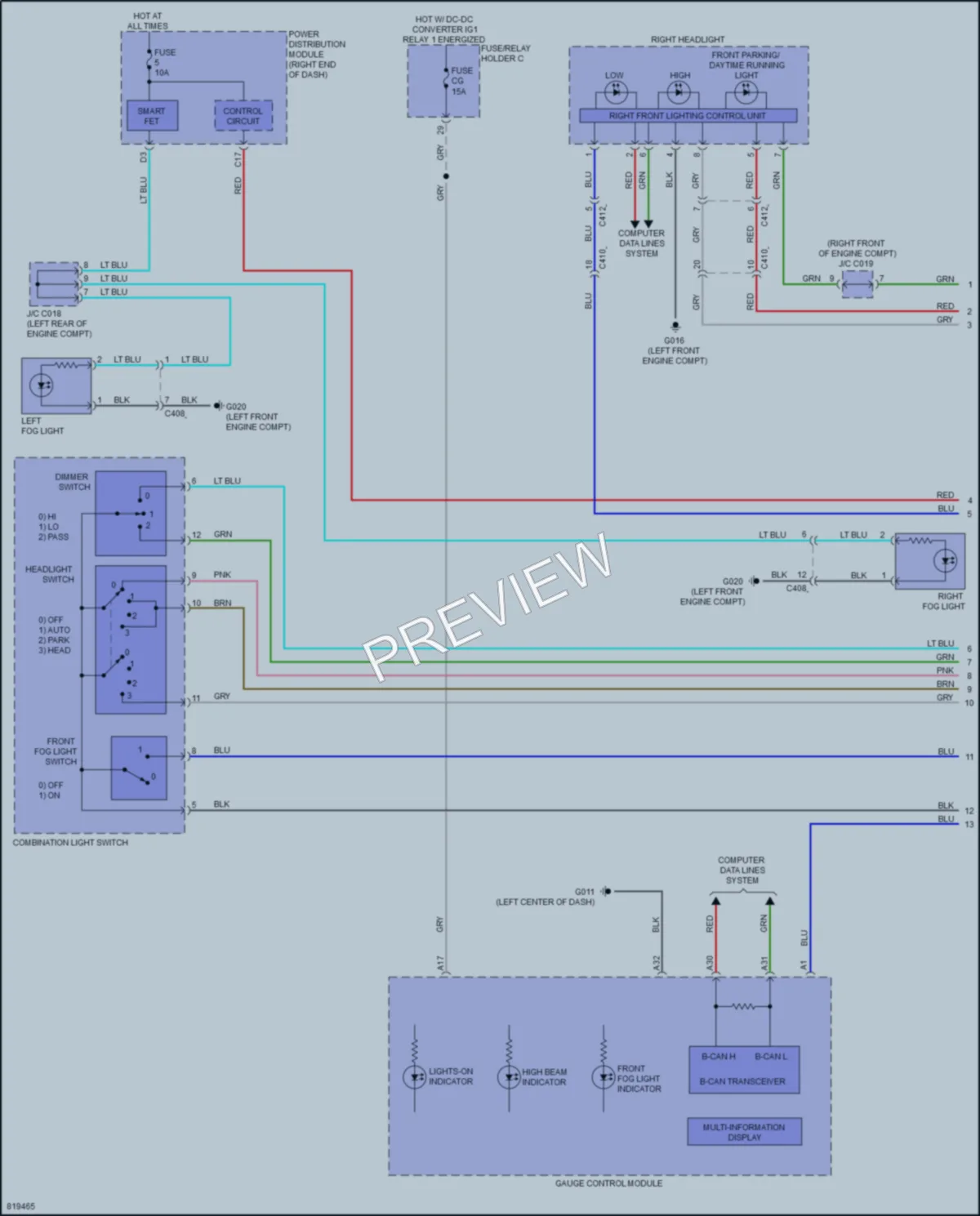 2023 Honda Pilot Headlights wiring diagram preview