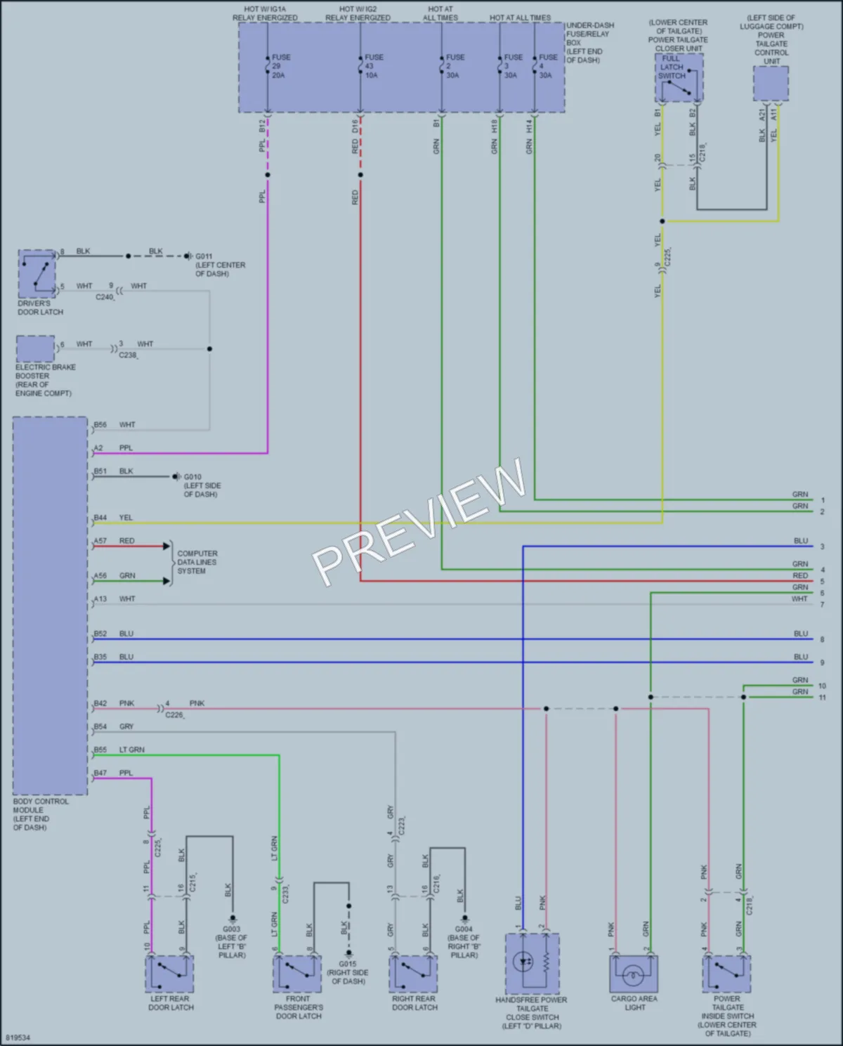2023 Honda Pilot Interior Lights wiring diagram preview