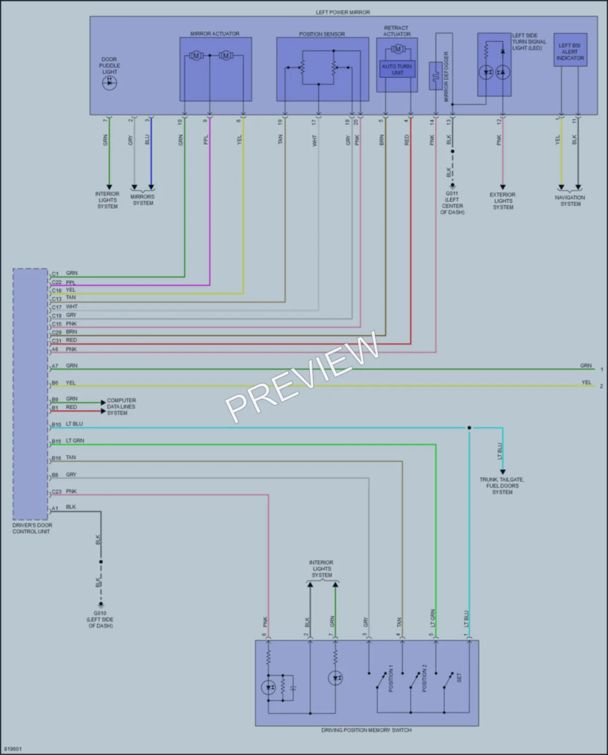 2023 Honda Pilot Memory Systems wiring diagram preview