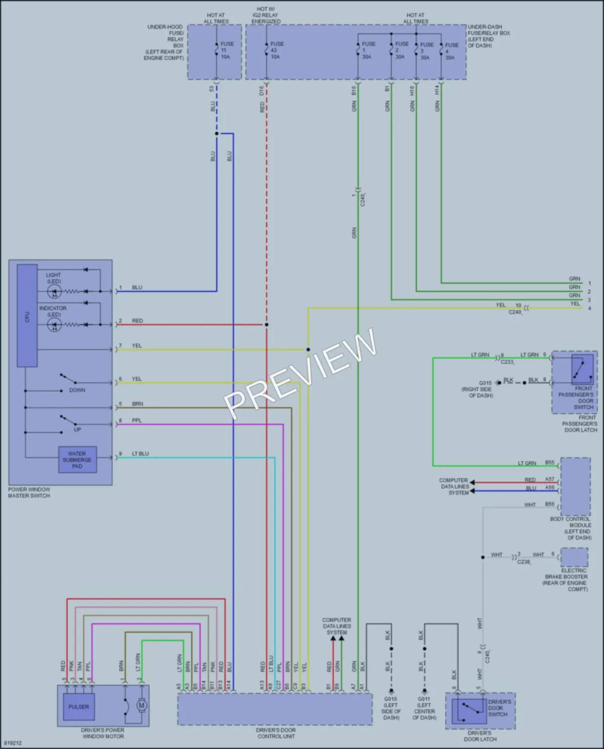 2023 Honda Pilot Power Windows wiring diagram preview
