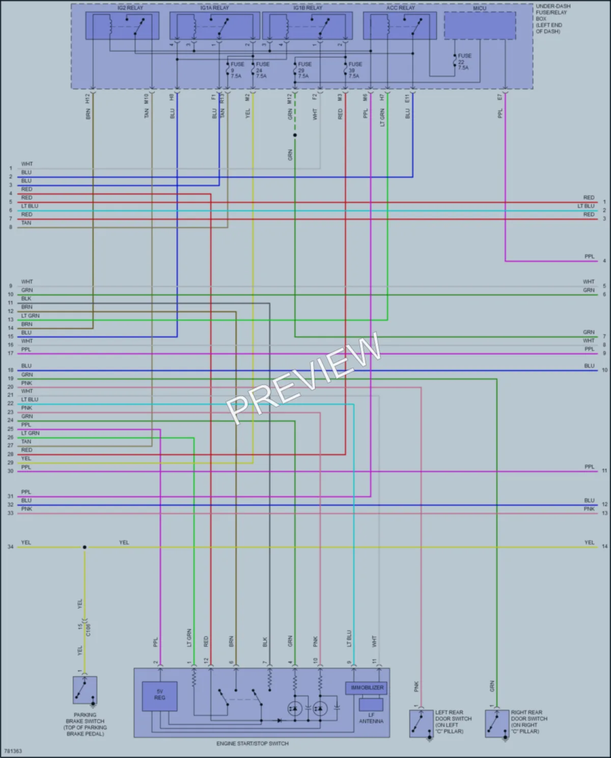 2023 Honda Ridgeline Anti Theft wiring diagram preview