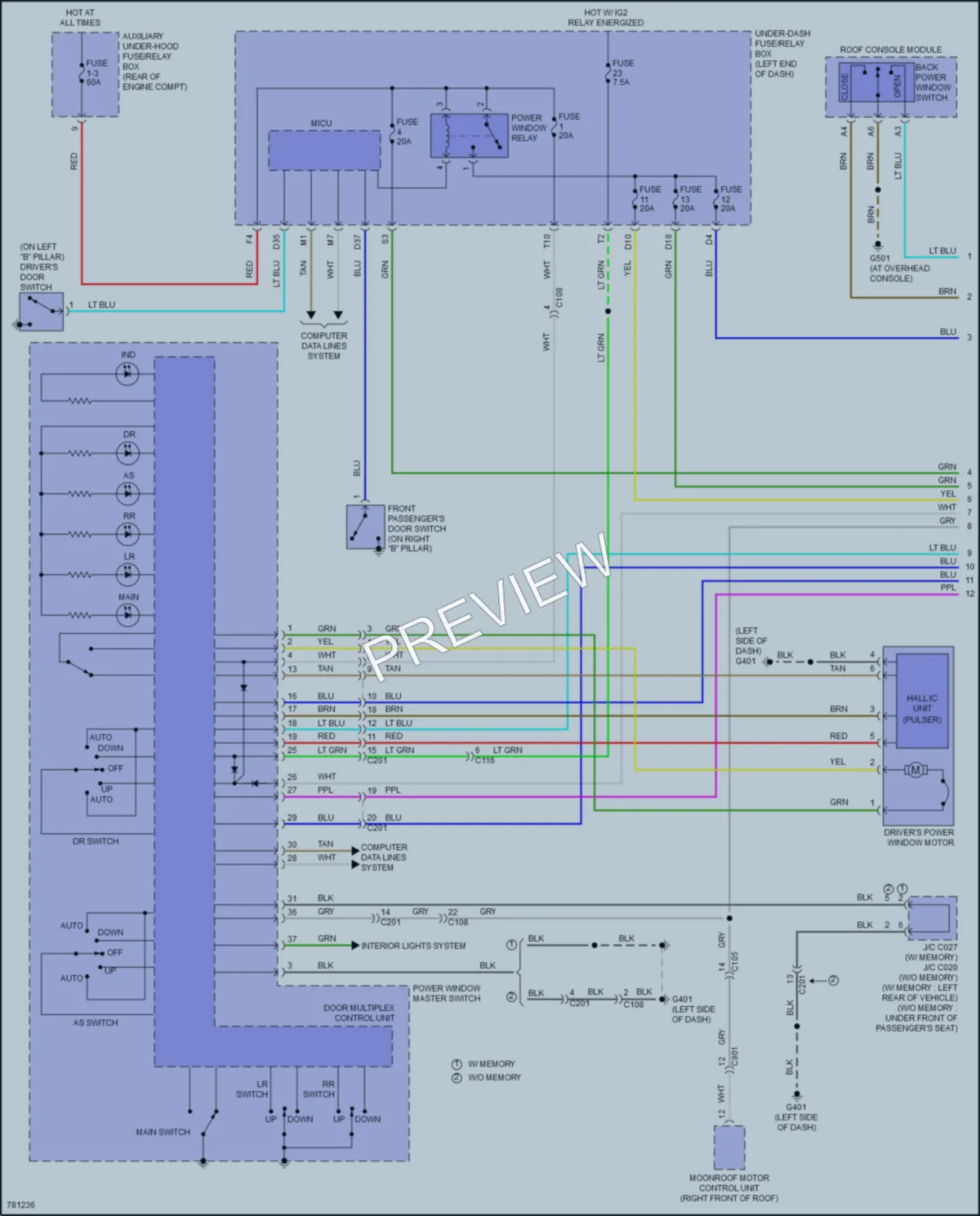 2023 Honda Ridgeline Power Windows wiring diagram preview